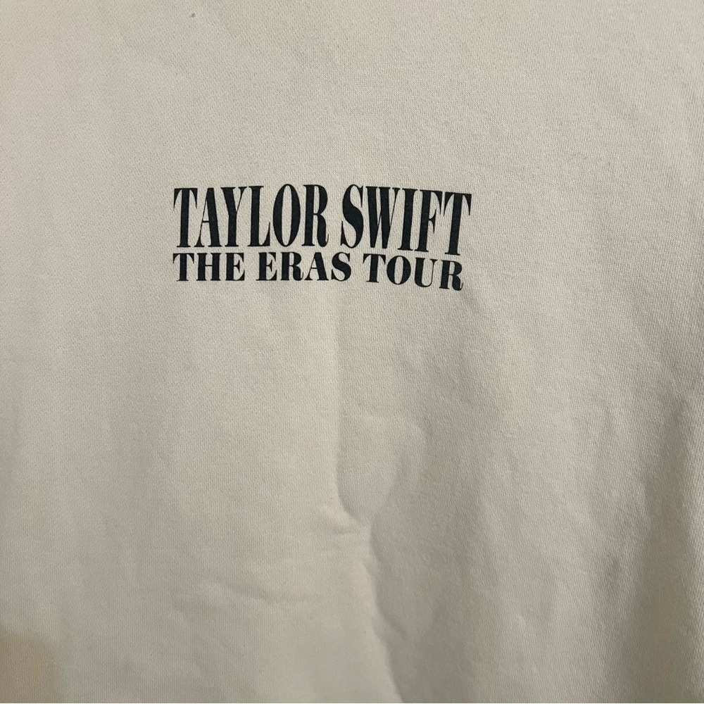 Taylor Swift The Eras Tour Beige Graphic Hoodie large Swiftie oversized lounge - Picture 2 of 8